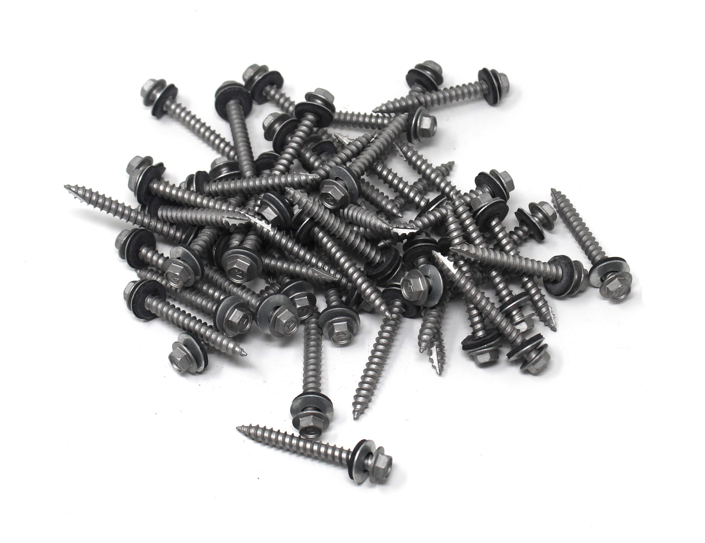 Snow Guard Screws #14 2" Self Drilling Hex Washer Head Steel Screw Sets 50 Piece Ideal for Wood Purlins