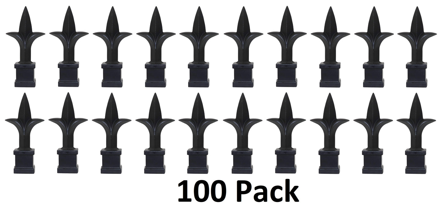 Black Plastic 3/4" Trident Spear Finial Fence Topper for Wrought Iron Picket Fence 0.75" posts