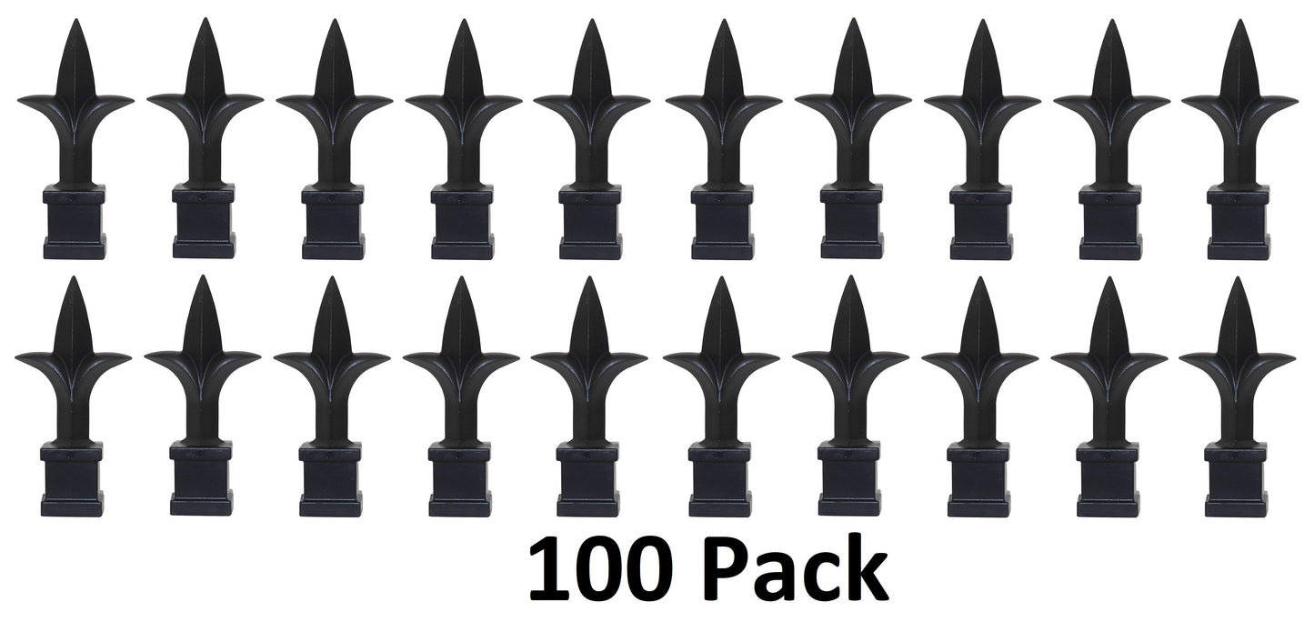 Black Plastic 5/8" Trident Spear Finial Fence Topper for Wrought Iron Picket Fence 0.625" posts