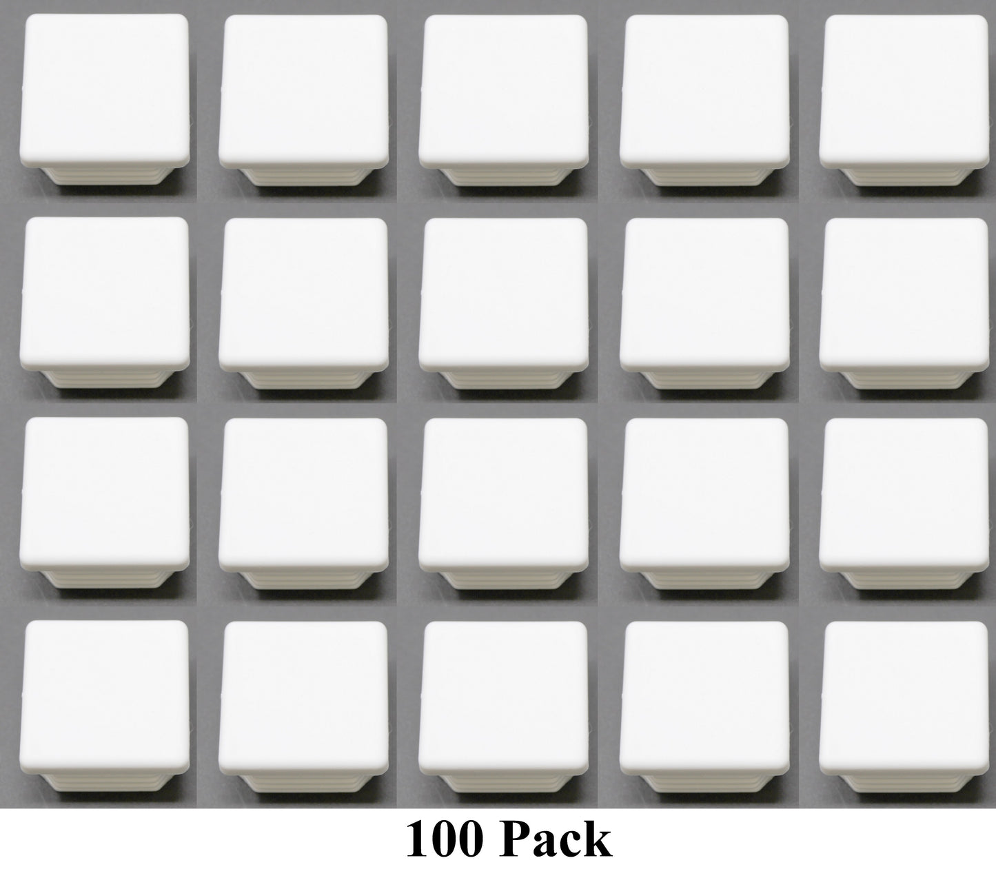 Tubing Caps 1-1/2" Square White Plastic, Finishing Plug, Pipe Tubing End Cap, Universal