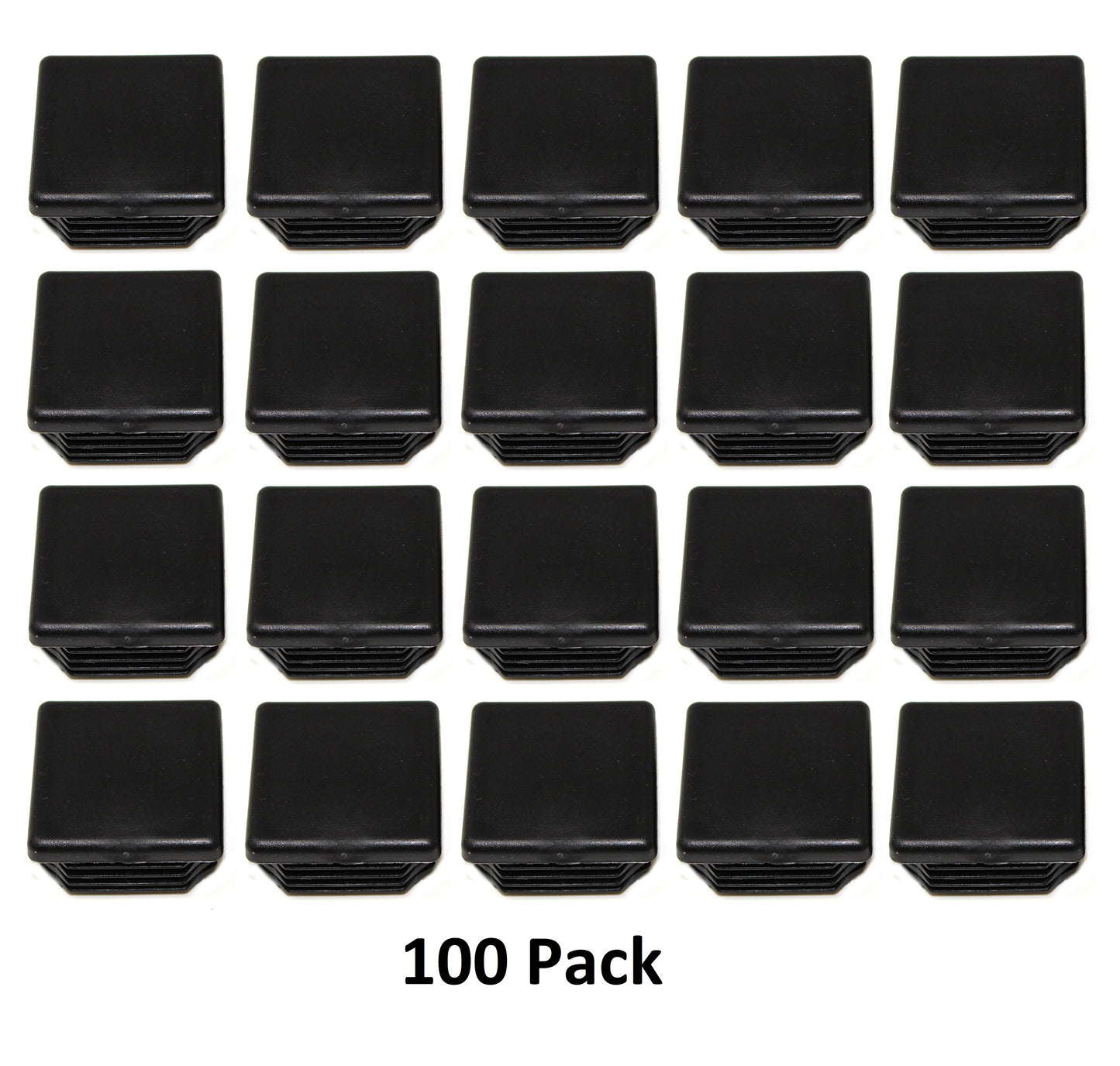 Tubing Caps 1-1/2" Square Black Plastic, Finishing Plug, Pipe Tubing End Cap, Universal