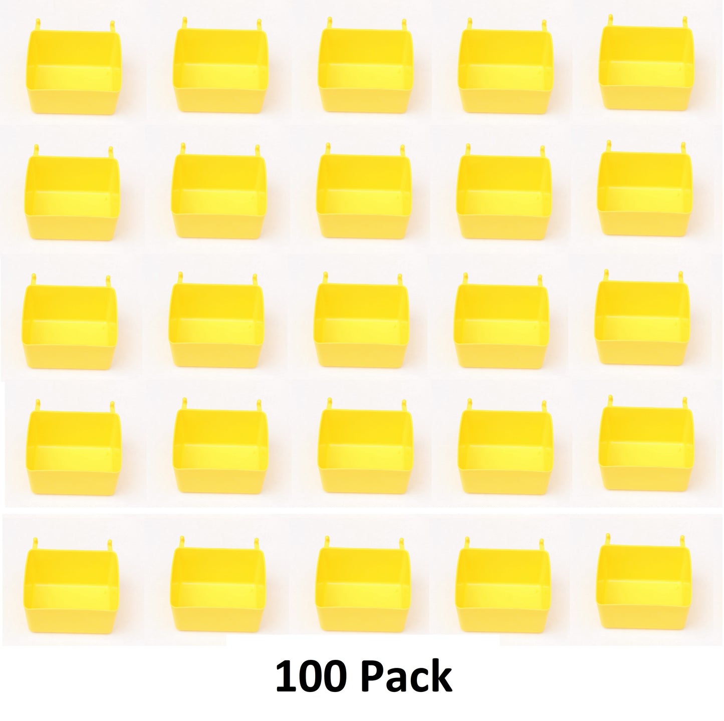 Small Plastic Yellow Pegboard Storage/Part Bins -Heavy Duty- Multi Pack