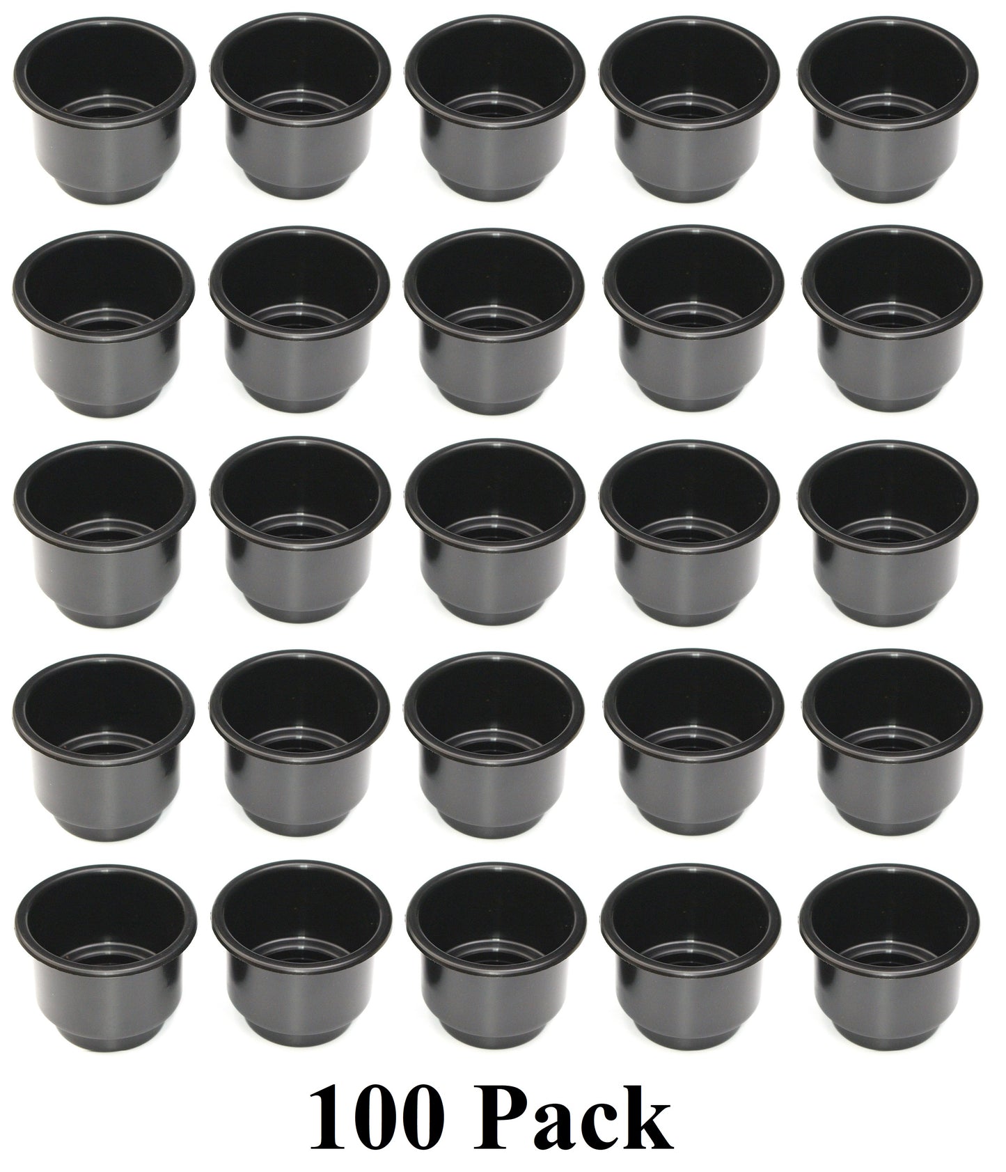 3-5/8" Black Jumbo Cup Holder Recessed Drop-in Inserts for Boat RV Car Truck Sofa