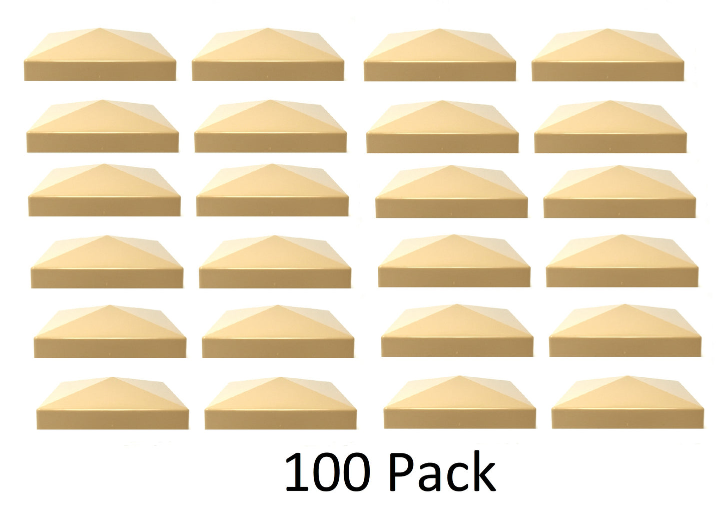 6x6 True (155mmx155mm) Pyramid Vinyl Fence Post Cap Black, Grey, Tan or White for True Actual 6"x 6" Posts