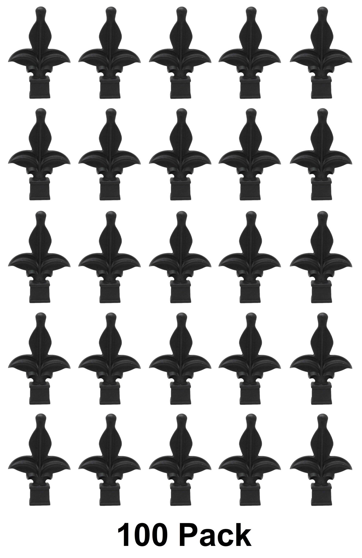 Black Plastic 3/4" Fleur De Lis Finial Fence Topper for Wrought Iron Picket Fence 0.75" posts