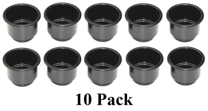 3-5/8" Black Jumbo Cup Holder Recessed Drop-in Inserts for Boat RV Car Truck Sofa
