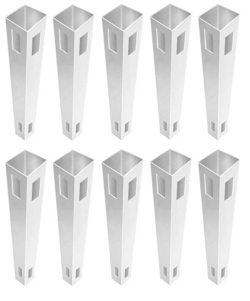 5"x5"x8' White Vinyl Routed Corner Fence Posts for 6ft Vinyl Privacy Fence (5" W x 96"H)