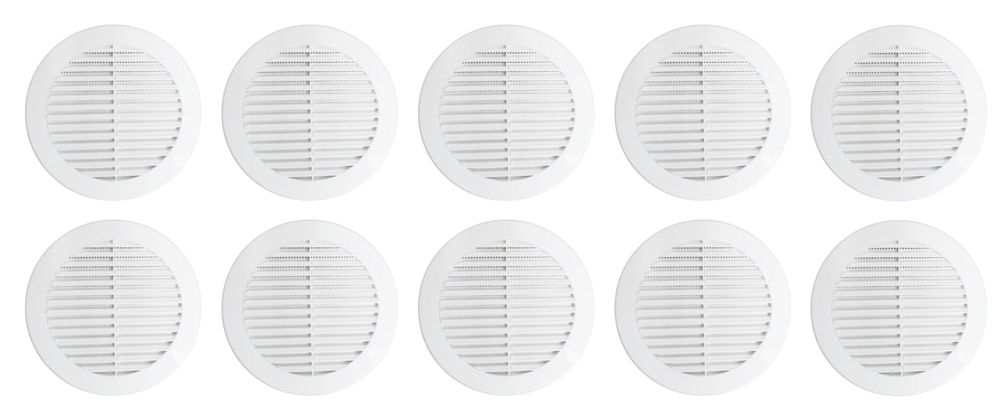 6" Round Plastic Louver Soffit Air Vent Reptile Screen Grille Cover