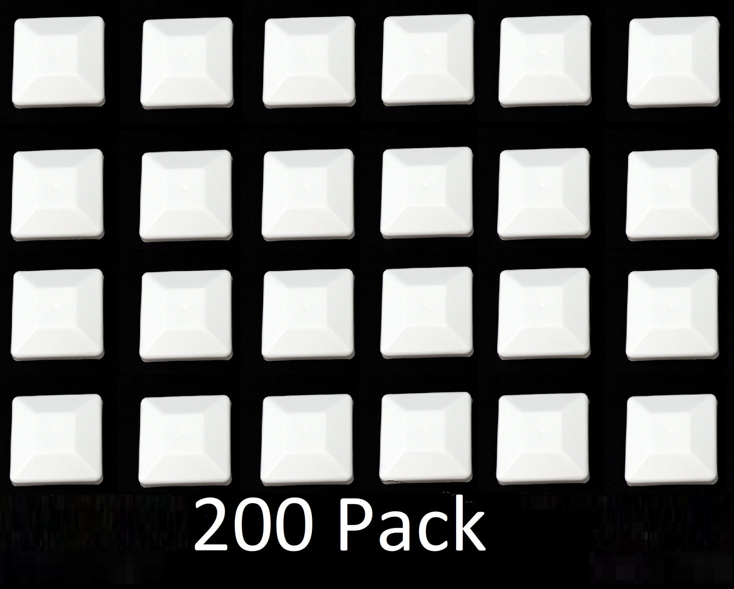 4x4 Nominal (3-5/8"x 3-5/8") White Plastic Fence Post Caps with a smooth flat top