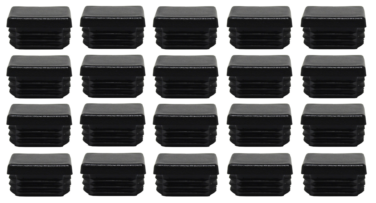Tubing Caps 1-1/4" Square Black Plastic, Finishing Plug, Pipe Tubing End Cap, Universal