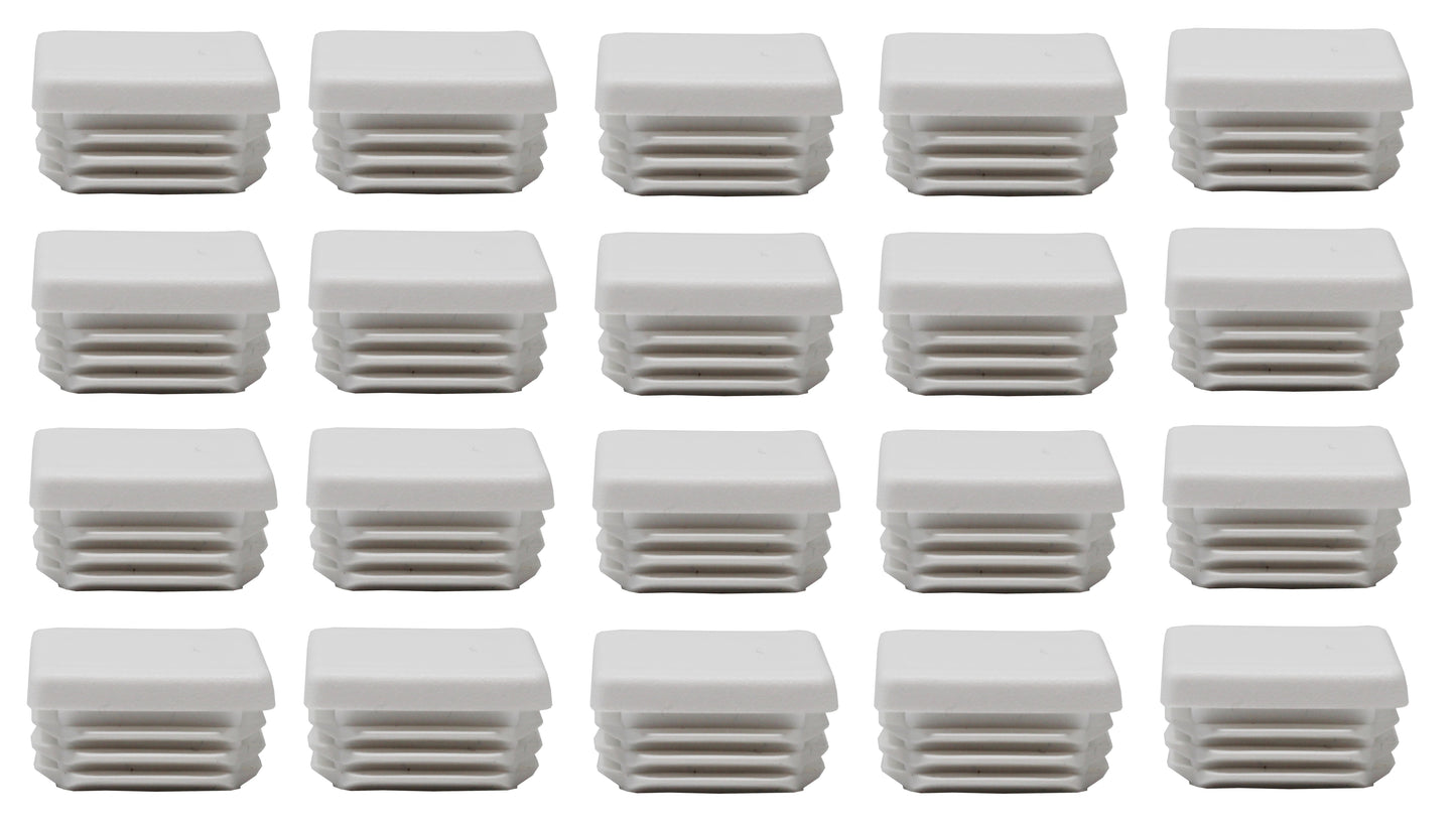 Tubing Caps 1-1/4" Square White Plastic Tubing Caps, Finishing Plug, Pipe Tubing End Cap, Universal