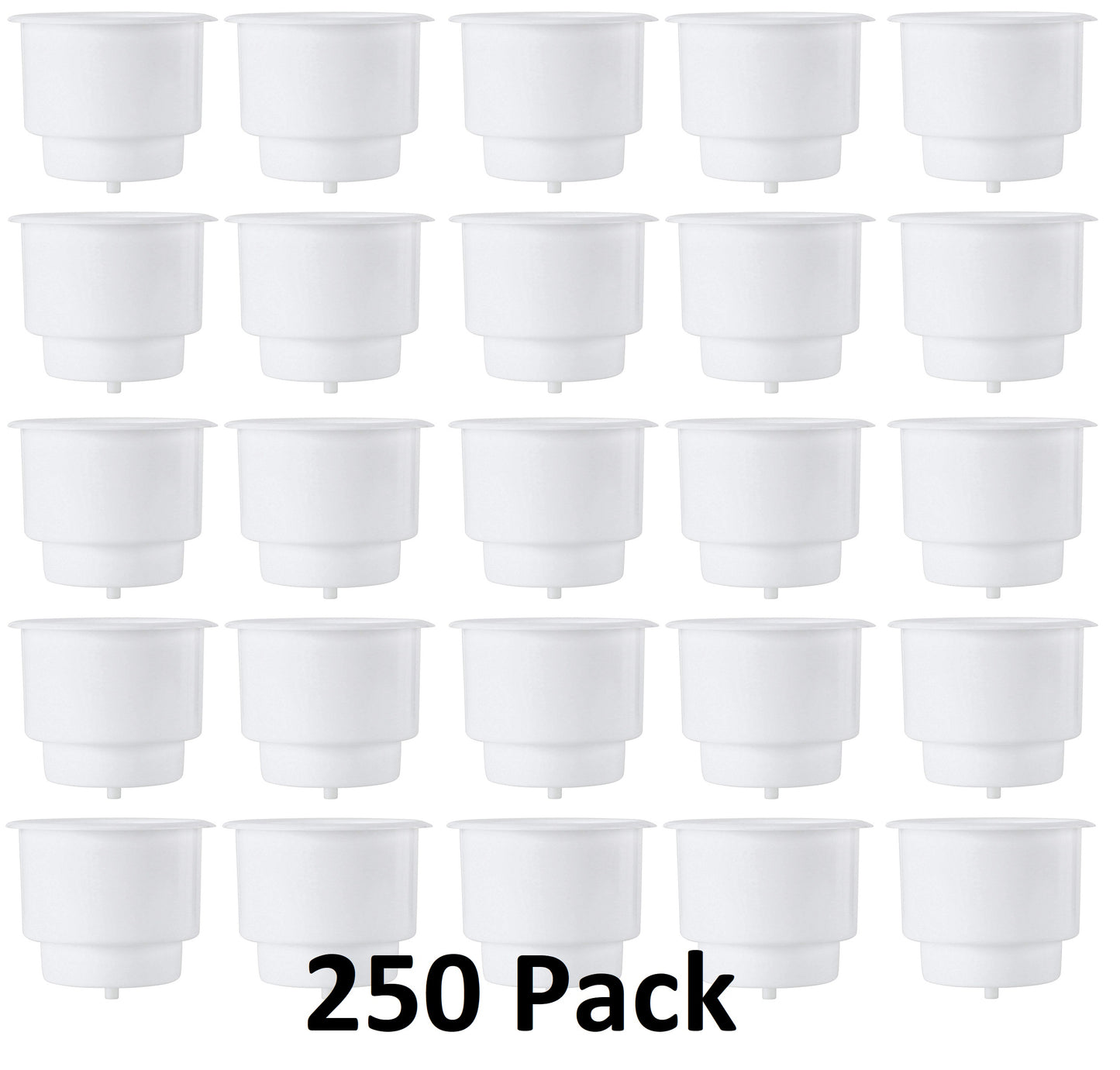 Universal 3-5/8 White Plastic Jumbo Cup Holder with Drain Hole Sofa Car Boat RV