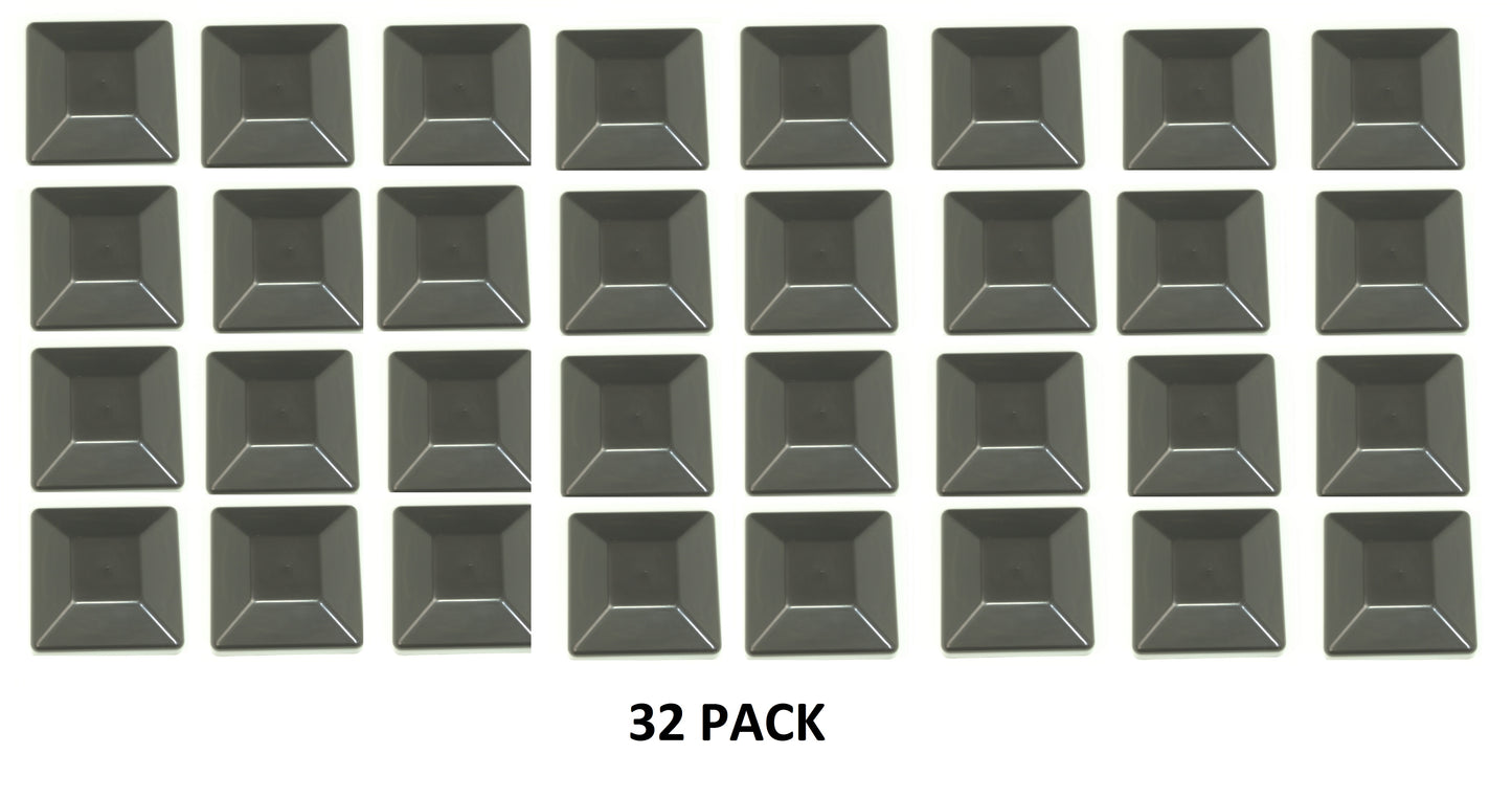 4x4 Nominal (3-5/8"x 3-5/8") Black Plastic Fence Post Caps with a smooth flat top