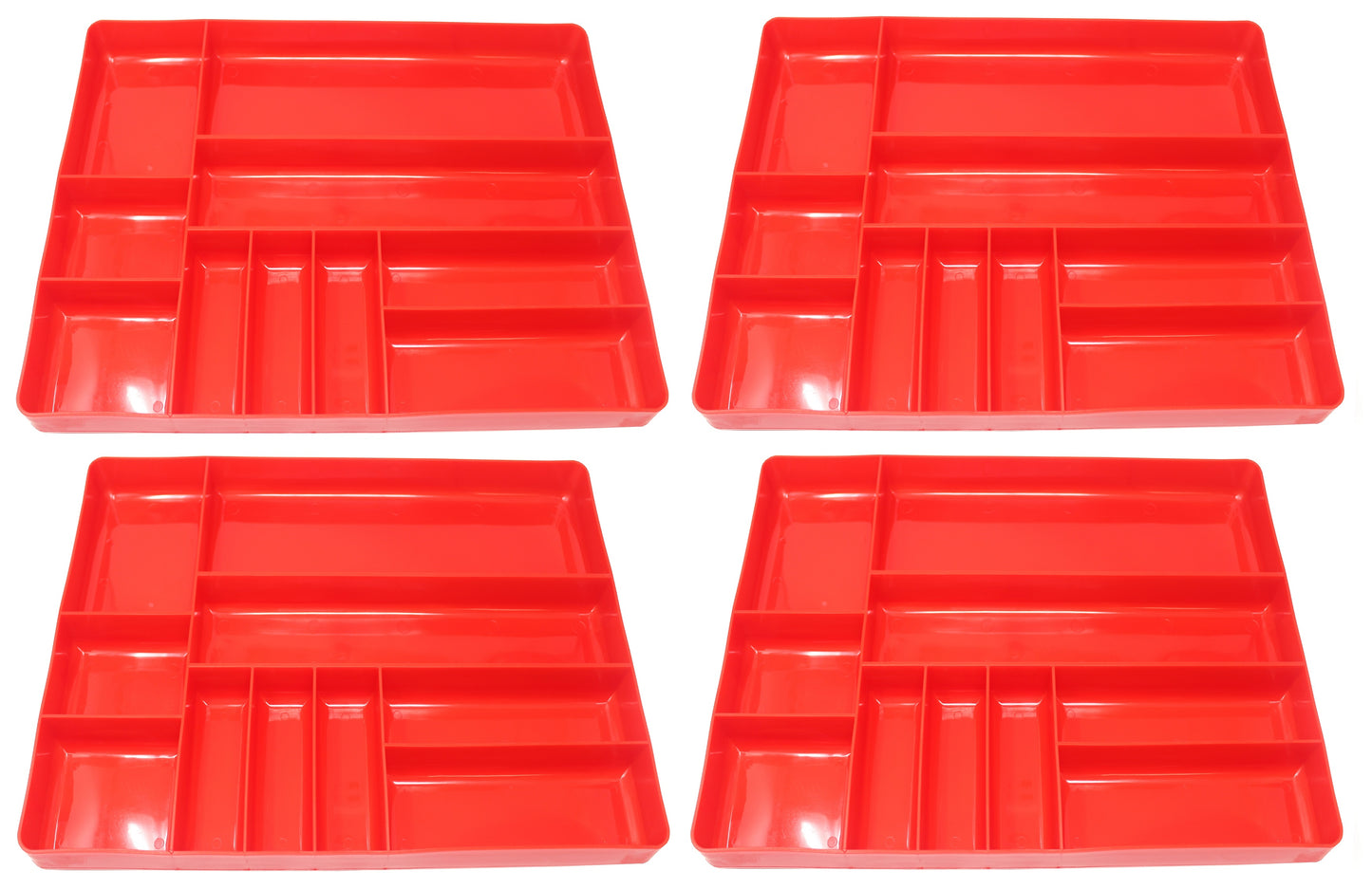 Stackable Lightweight 10 Compartment Organizer Tray - Black or Red