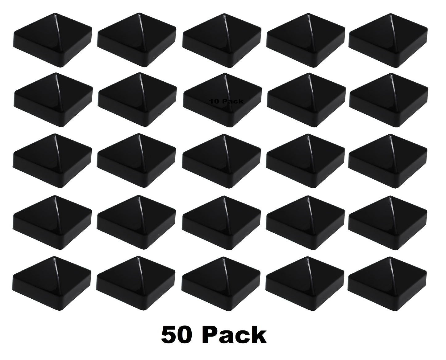6x6 (5-7/8" x 5-7/8") Square Pyramid Style Cap Boat Dock Pylon Piling Cap Cover BLACK OR WHITE