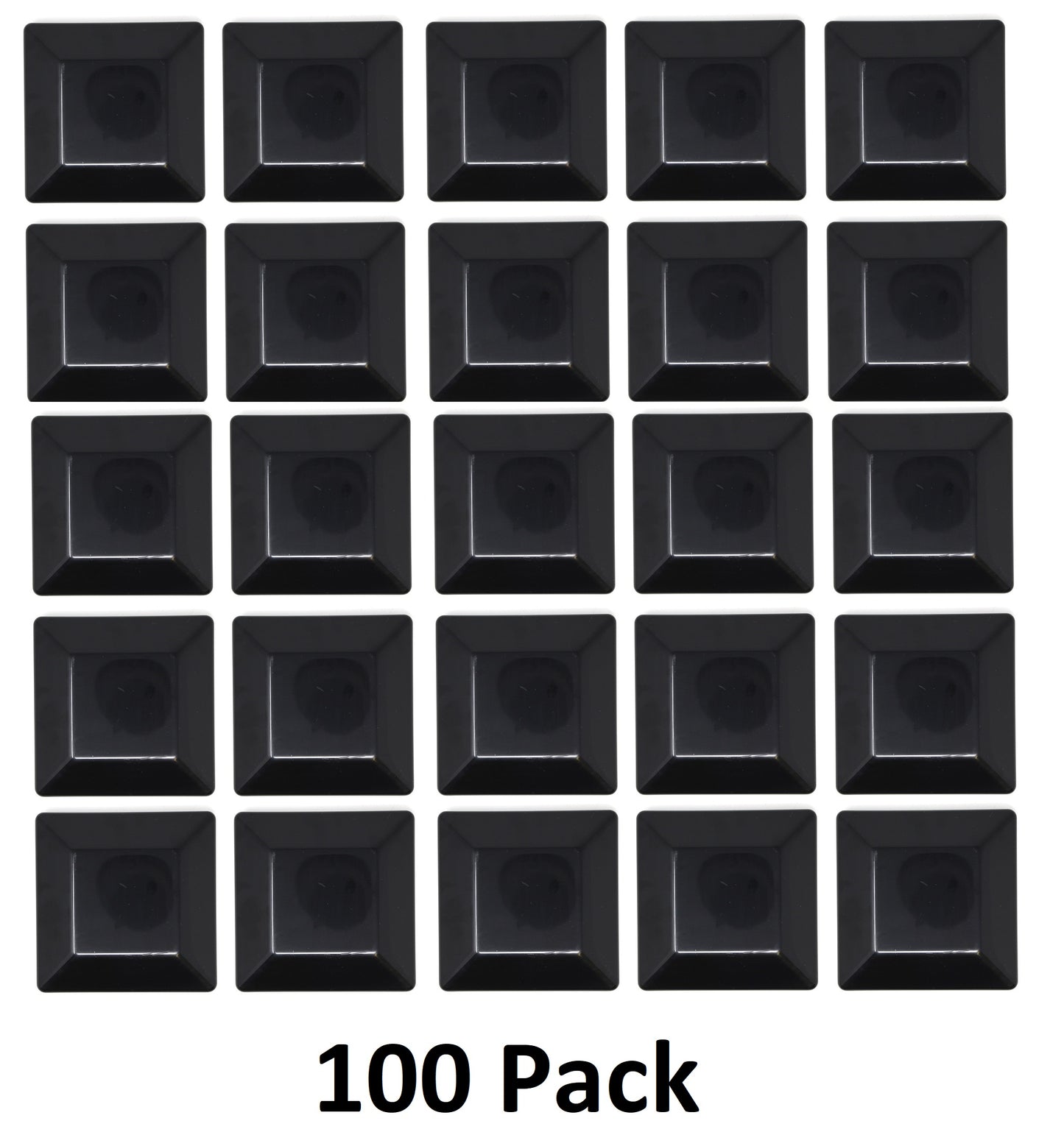 6x6 Nominal (5-5/8" x 5-5/8") Black Plastic Fence Post Caps with a smooth flat top