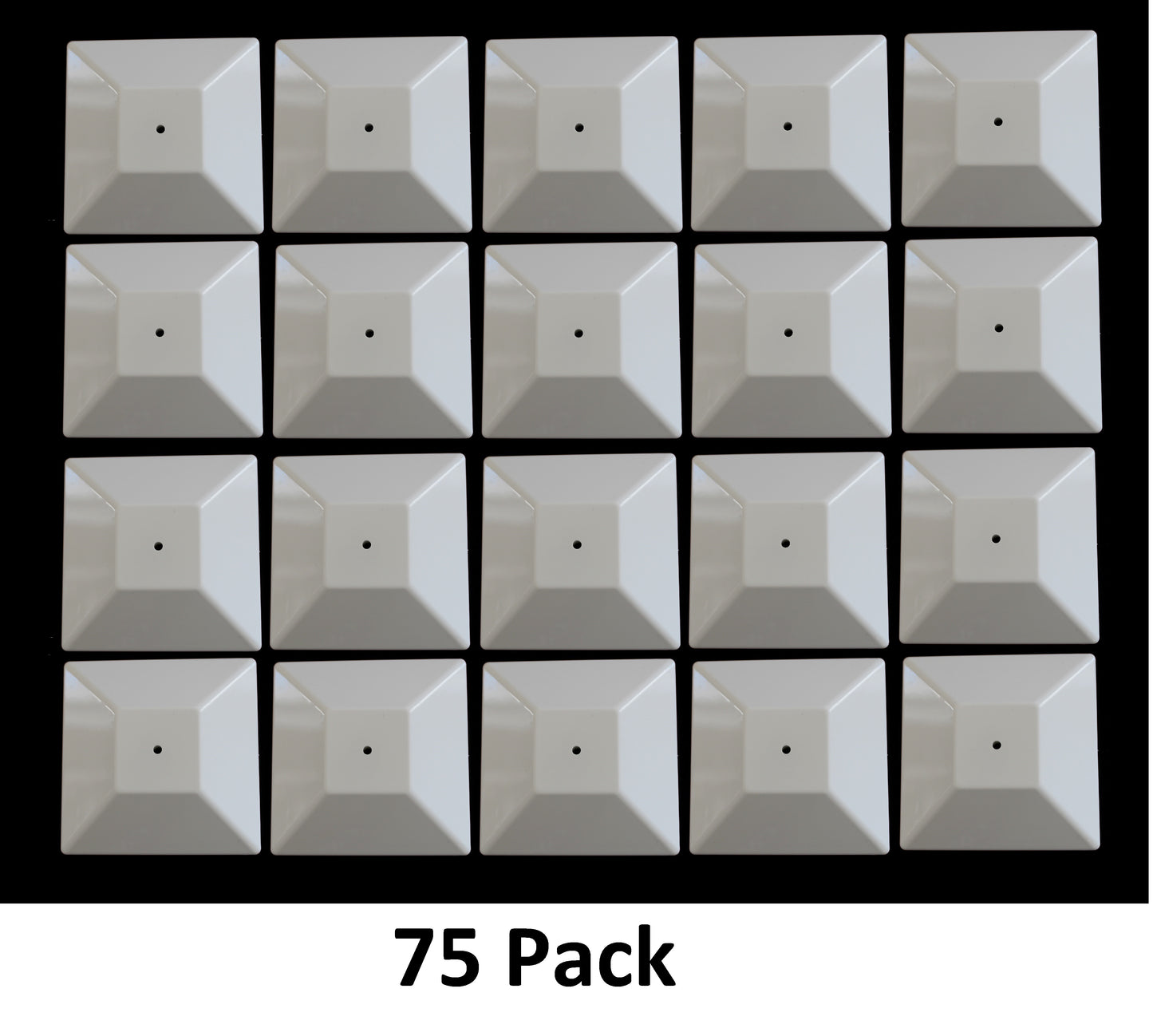 4x4 Nominal (3-5/8"x 3-5/8") White Plastic Fence Post Caps with Nail Hole