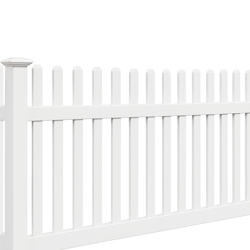 Sunset Vinyl Straight Picket Fence Panel 1"x3" Dog Ear Cap