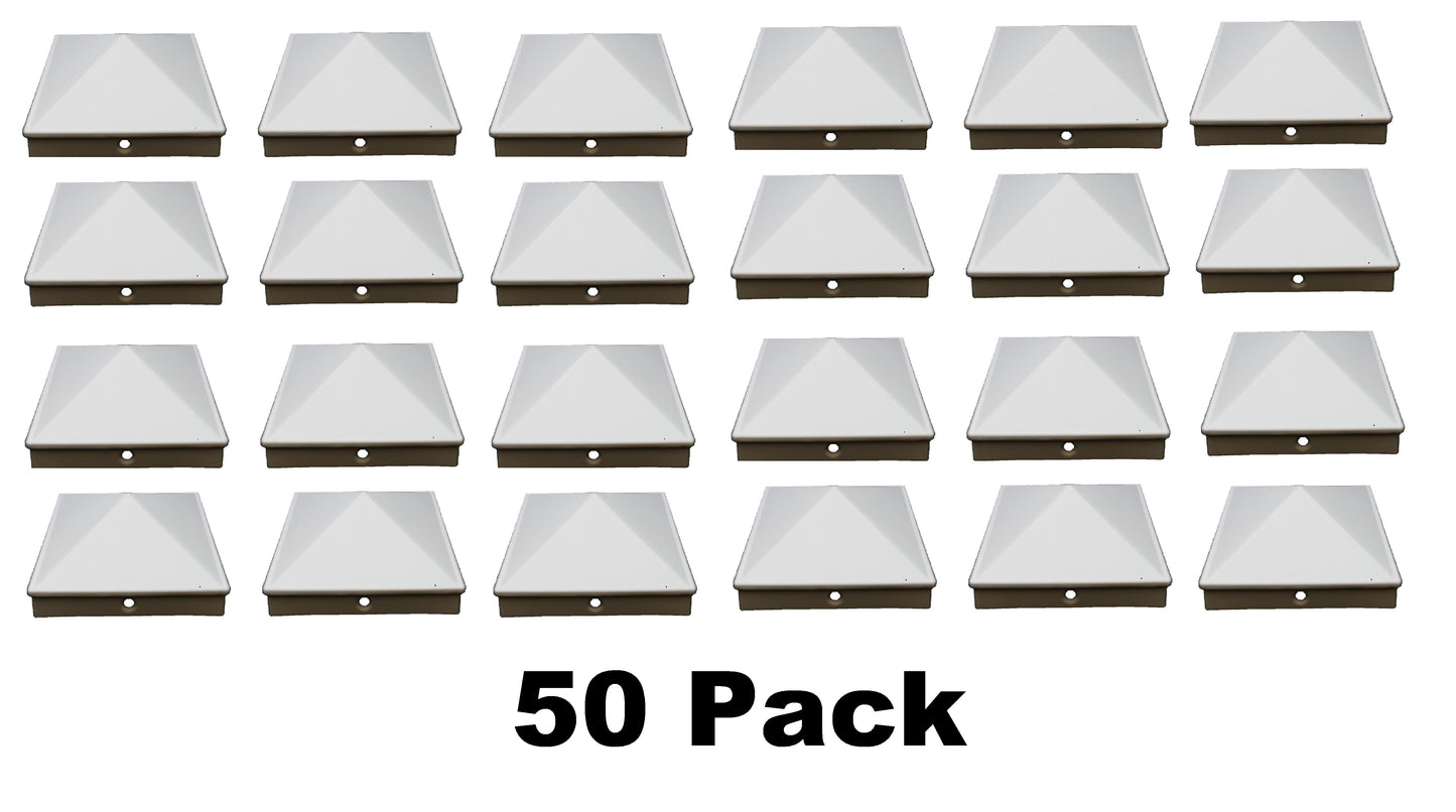 4x6 True (100mmx155mm) Plastic Pyramid Fence Post Caps with Pre-Drilled Hole Black or White