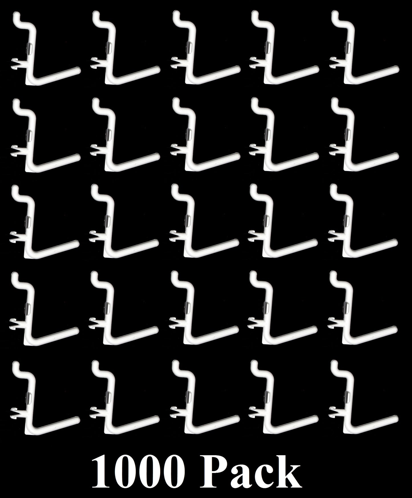 L Style Plastic White Locking Pegboard Hooks - Multi-Pack Crafts Tools L Hook Plastic