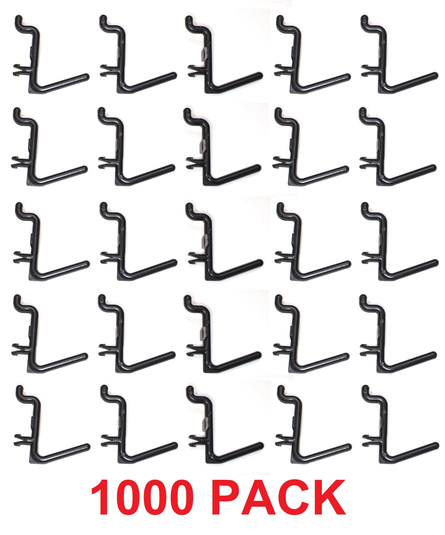 L Style Plastic Black Locking Pegboard Hook Kit - Multi-Pack / Garage storage jewelry tools crafts