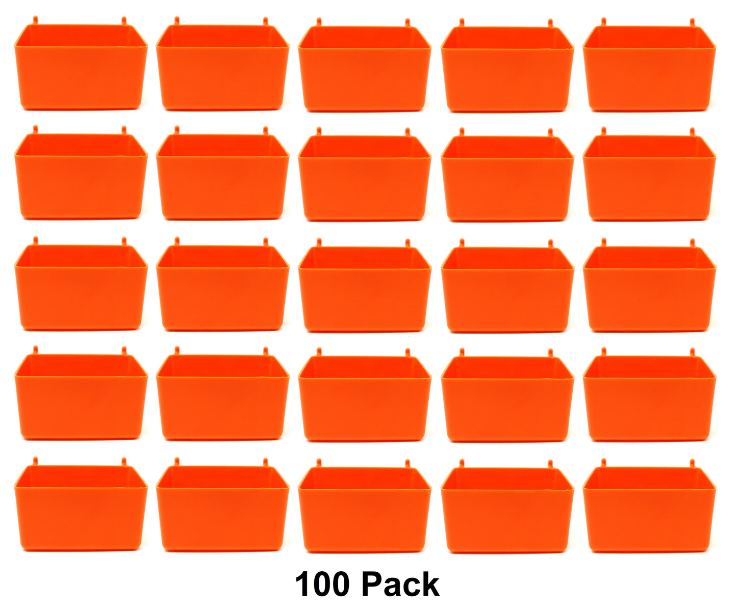 Small Plastic Orange Pegboard Storage / Part Bins - Heavy Duty - Multi Pack
