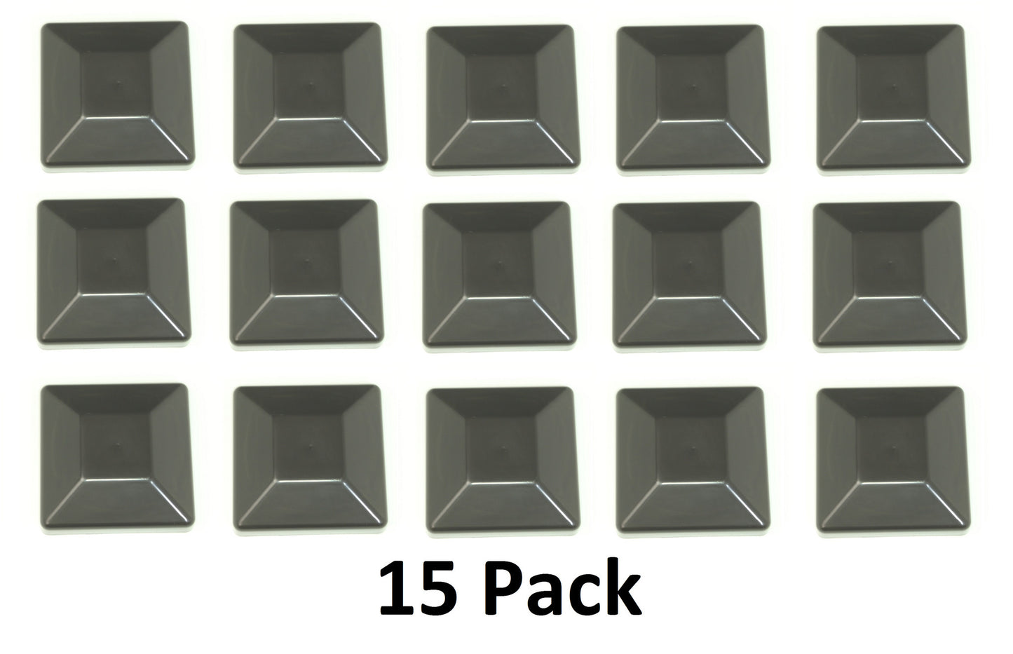 4x4 Nominal (3-5/8"x 3-5/8") Black Plastic Fence Post Caps with a smooth flat top