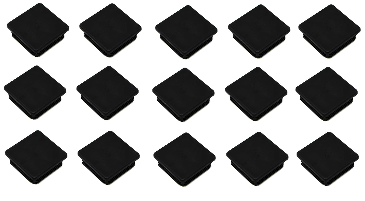 Tubing Caps 2" Square Black Plastic - Heavy Duty Plastic Plug Cap Insert 2x2 10-14 Tube Pipe Post