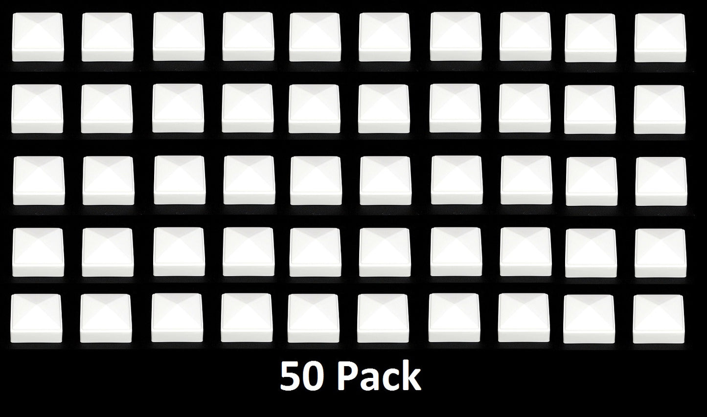 2x2 White Plastic Fence Post Cap for metal, plastic or vinyl fence- Multi Pack