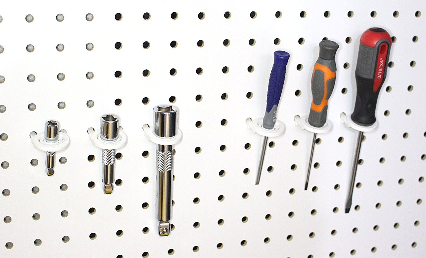 16 Piece Pegboard Plastic Bin and Plastic Tool Holder Kit (6) Red & (6) Yellow bins Plus (4) Tool holders