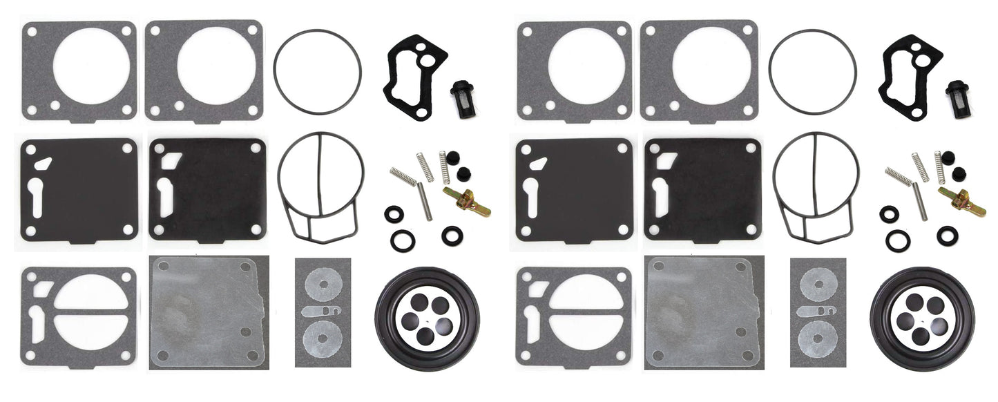 Aftermarket Mikuni Dual Carb Rebuild Kit with Base Gaskets 007-494 Seadoo 650 657 720 717 787 800 Kawasaki 11060-3786 Polaris 3240128 Carburetor 15-001