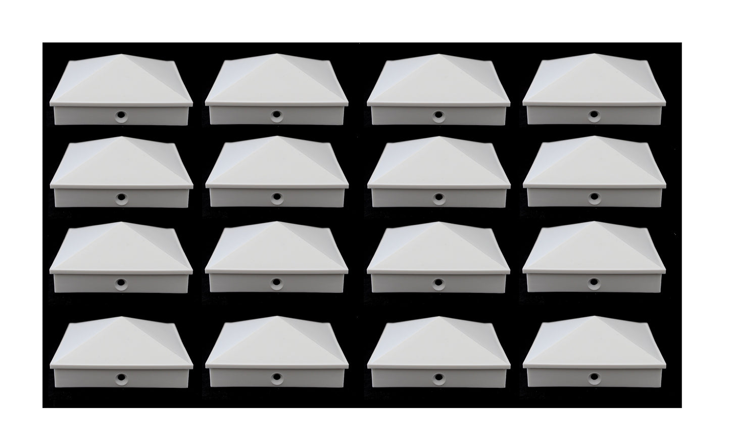 6x6 Nominal (5.5"x5.5") Pyramid Vinyl Fence Post Cap w/ Pre-Drilled Hole for Nominal 6x6 Posts