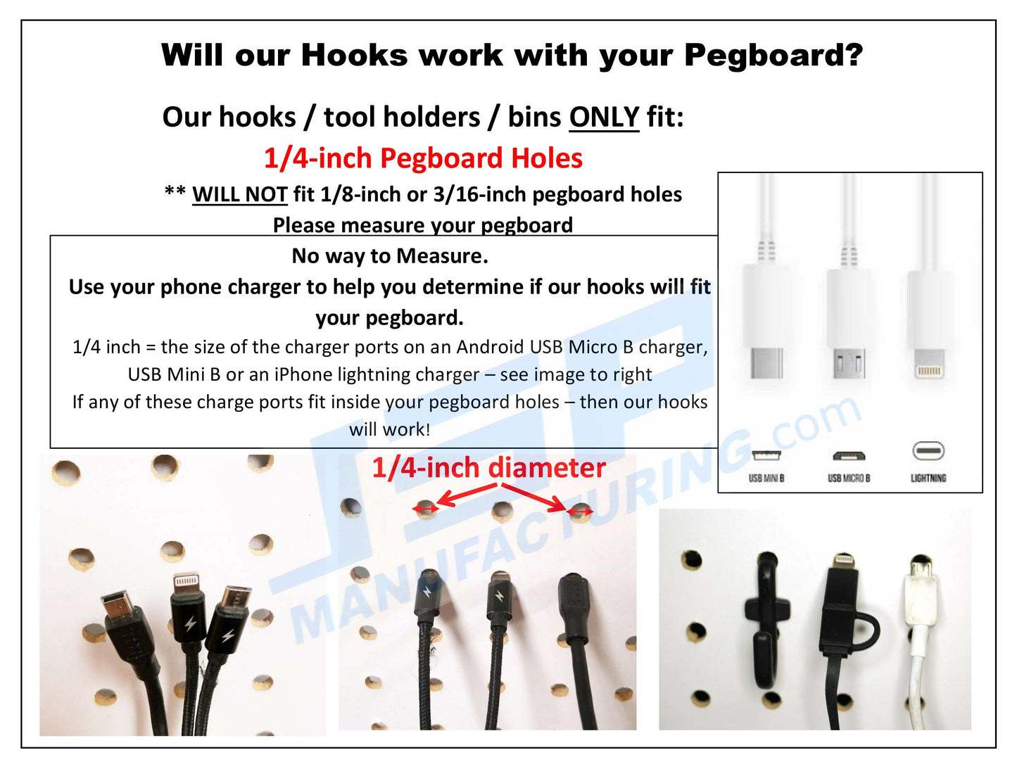 J & L Style Plastic Black Pegboard Locking Hooks Kits - Mulit-Packs | Garage storage jewelry tools crafts