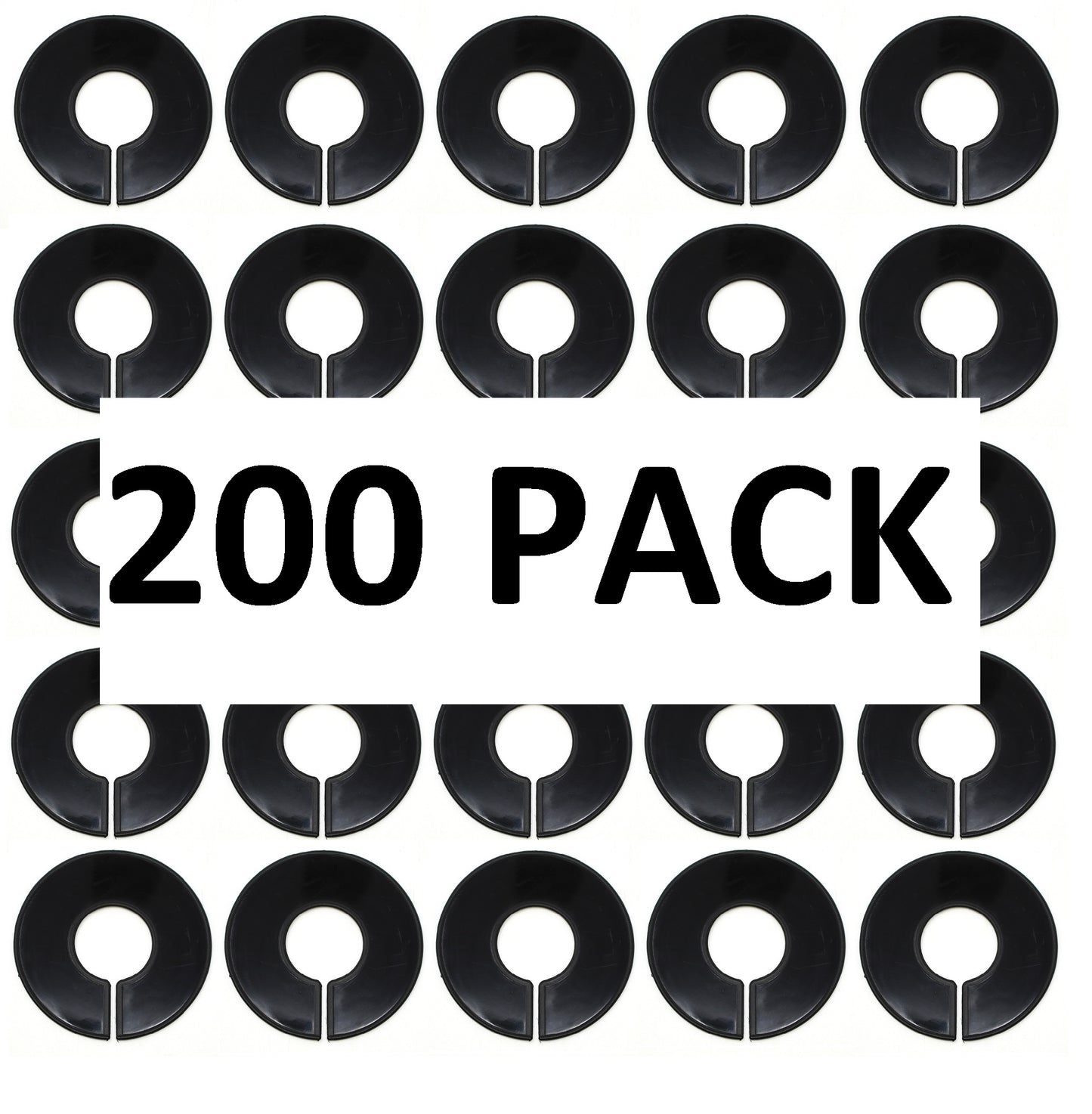 Black Round Plastic Blank Rack Size Dividers for round & square rods - Multi-Pack