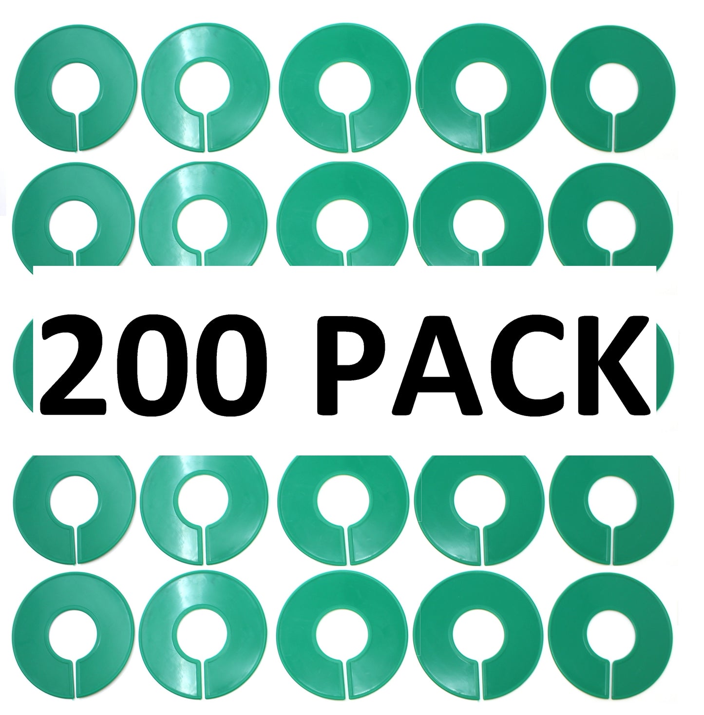 Green Round Plastic Blank Rack Size Dividers for round & square rods - Multi-Pack