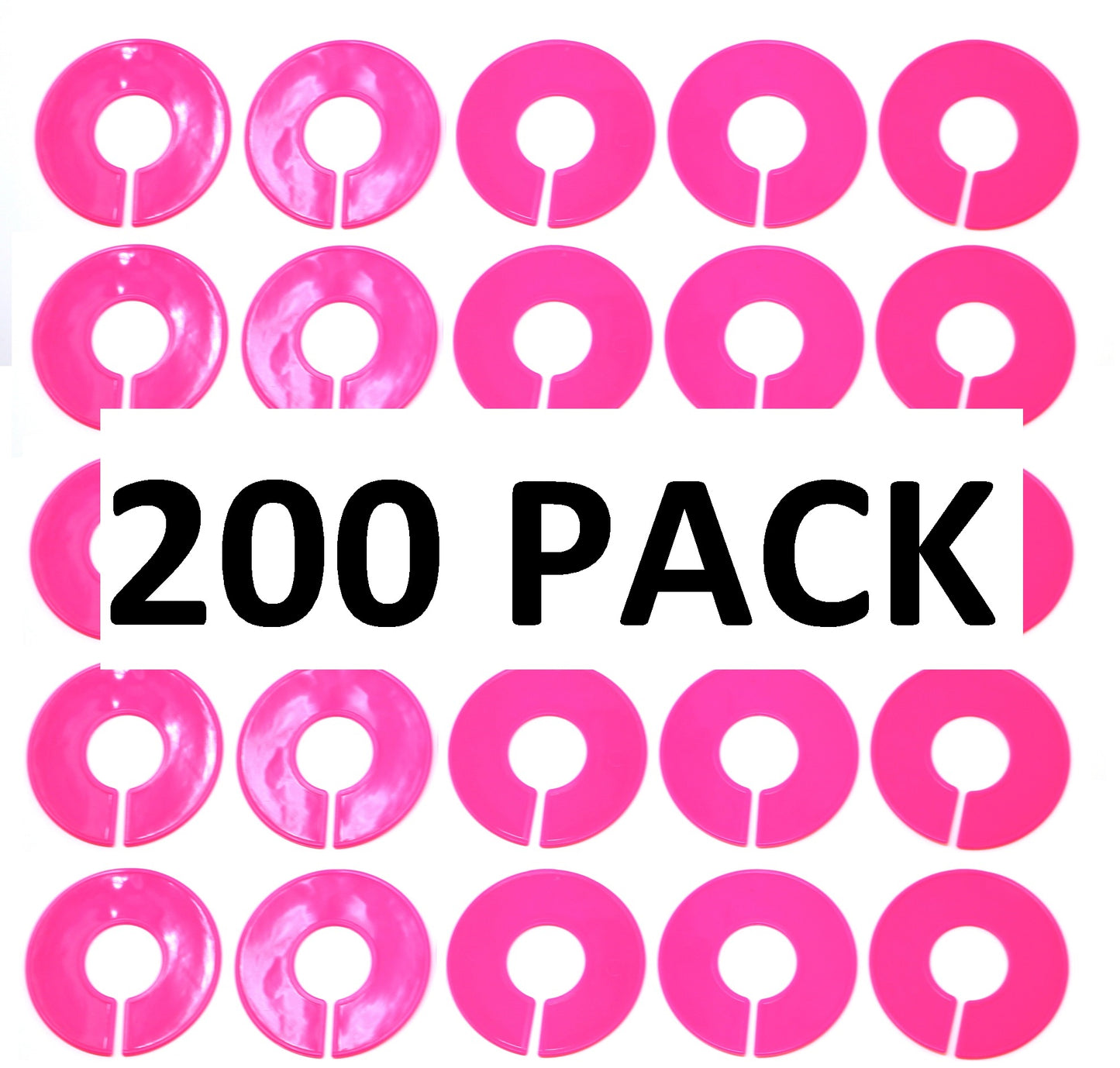 Pink Round Plastic Blank Rack Size Dividers for round & square rods - Multi-Pack