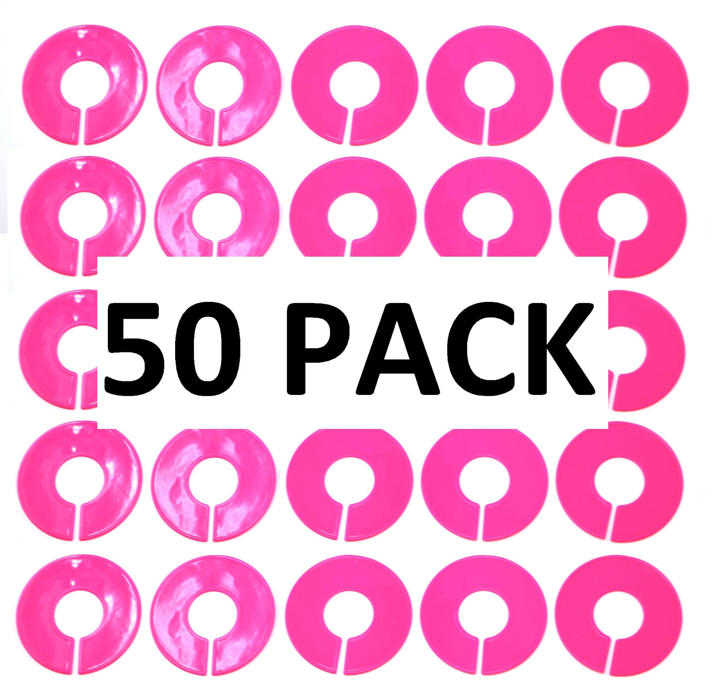 Pink Round Plastic Blank Rack Size Dividers for round & square rods - Multi-Pack