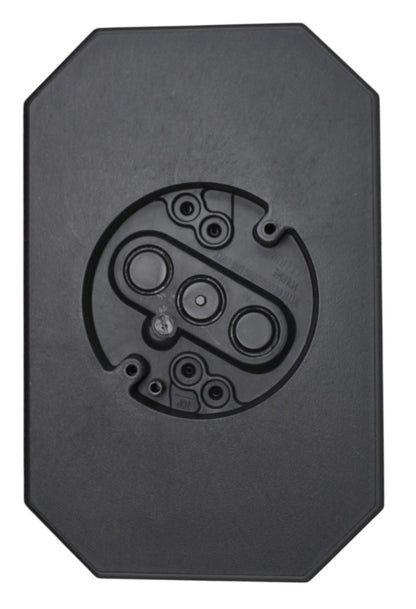 4" Vinyl Rectangle Siding Mount Block Plate with 1/2" Double Lap Groove - White or Black