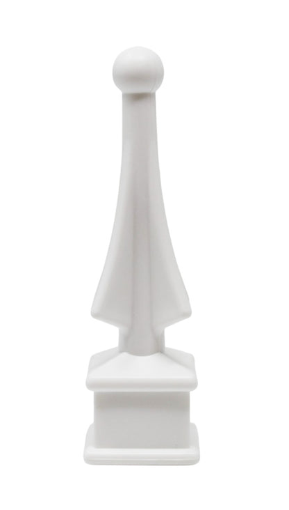 White Plastic 1/2" Four-Sided Spire Wing Tip Finial Fence Topper for Iron Picket Fence 1/2" posts