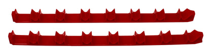 JSP Manufacturing Low Profile Plastic 14 Tool Screw Driver Organizer Rail 2-Piece Set - Black or Red