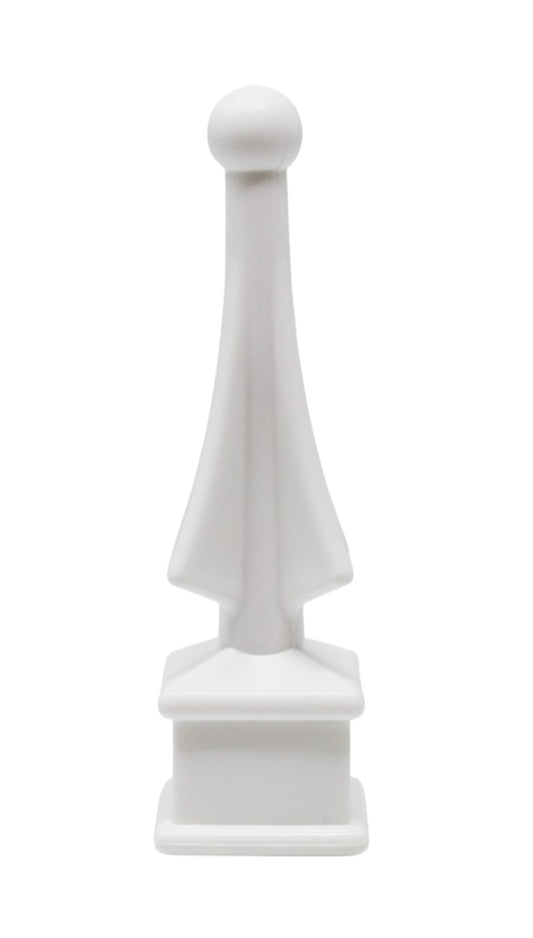 White Plastic 3/4" Four-Sided Spire Wing Tip Finial Fence Topper for Iron Picket Fence 3/4" posts