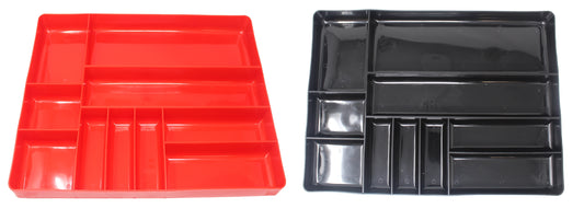 Black & Red Stackable Lightweight 10 Compartment Organizer Tray Kit- Heavy-Duty