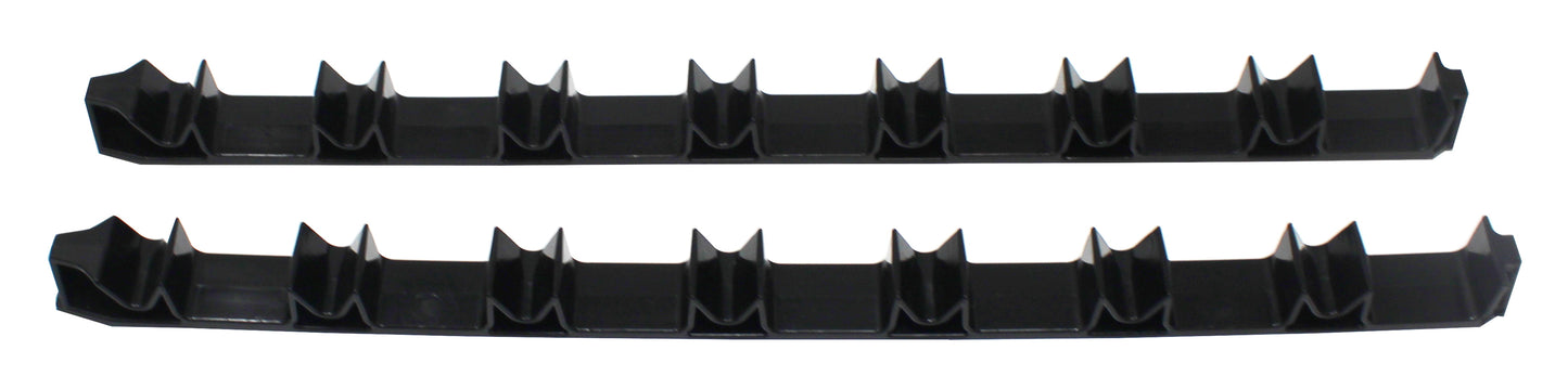 JSP Manufacturing Low Profile Plastic 14 Tool Screw Driver Organizer Rail 2-Piece Set - Black or Red