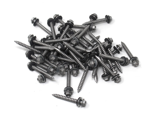 Snow Guard Screws #14 2" Self Drilling Hex Washer Head Steel Screw Sets  50 Piece Ideal for Wood Purlins