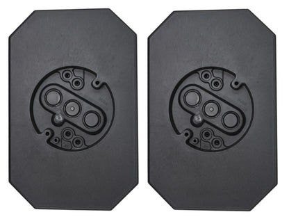 4" Vinyl Rectangle Siding Mount Block Plate with 1/2" Double Lap Groove - White or Black