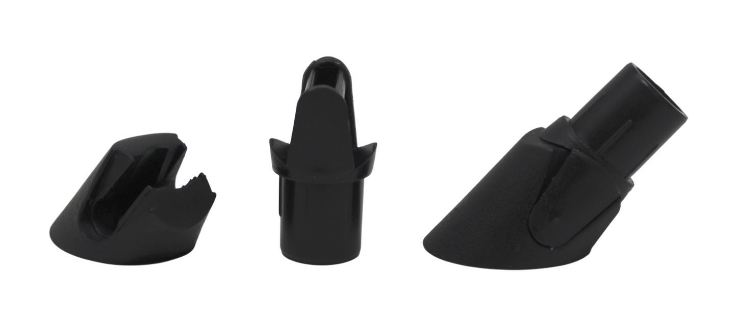 Adjustable Baluster Connector for Tube Posts – 3/4" Metal Balusters, 29°–45° Angles, Durable Black Polypropylene for Decks & Stairs