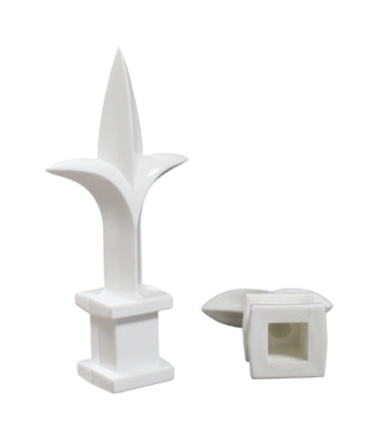 White Plastic 1/2" Trident Spear Finial Fence Topper for Wrought Iron Picket Fence 0.5" posts (Copy)