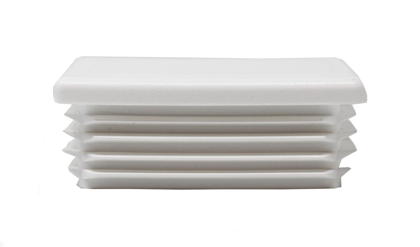 Tubing Caps 2 x 3 inch Rectangle White Plastic, Finishing Plug, Pipe Tubing End Cap, Durable Chair Glide Universal