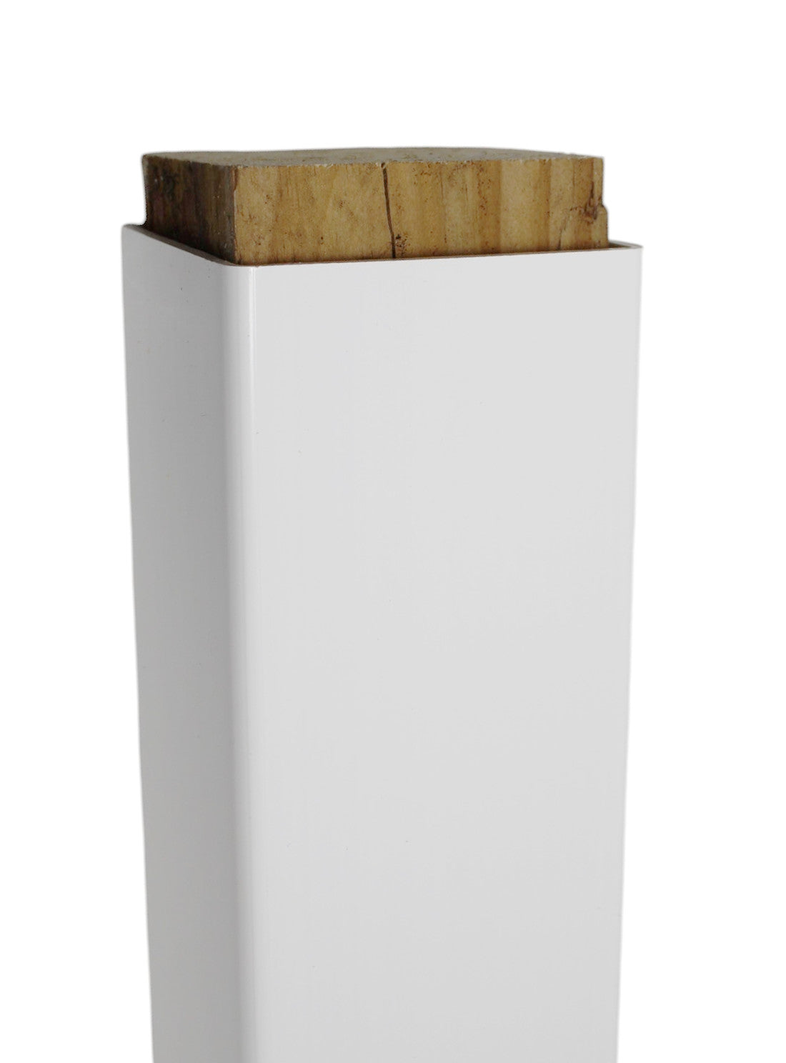 4 in. x 4in. x 102 in. White Traditional Vinyl Fence Post Sleeve Jacket