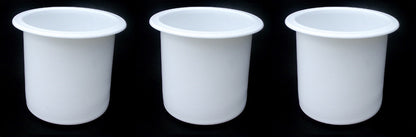 White Plastic Cup Holders For Boat Car Bar Tables RV Car Truck Inserts Poker Table Dropin 2 7/8